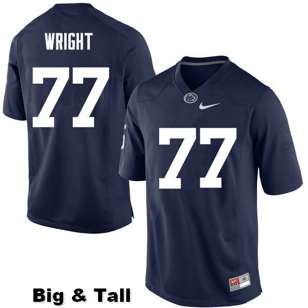 NCAA Nike Men's Penn State Nittany Lions Chasz Wright #77 College Football Authentic Big & Tall Navy Stitched Jersey NVR3298GV